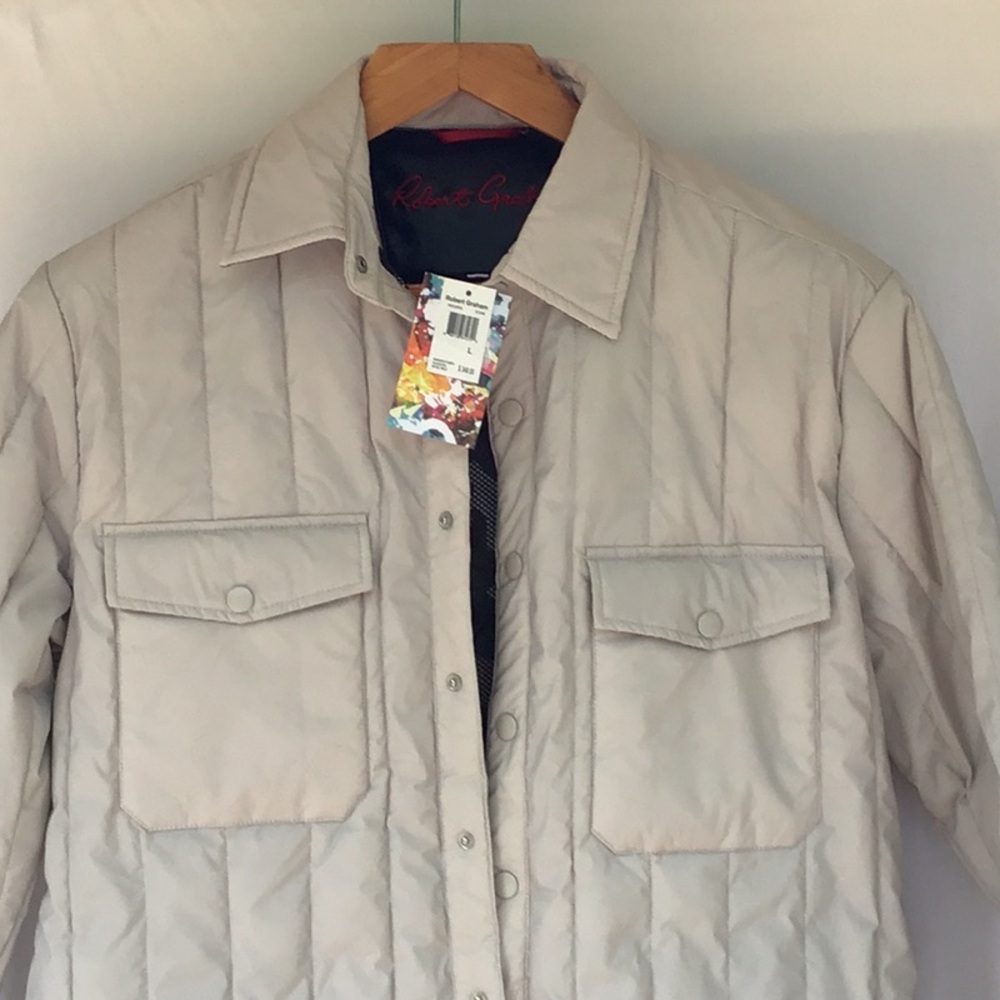 Robert Graham, puffy, jacket, stone in color, large, NWT